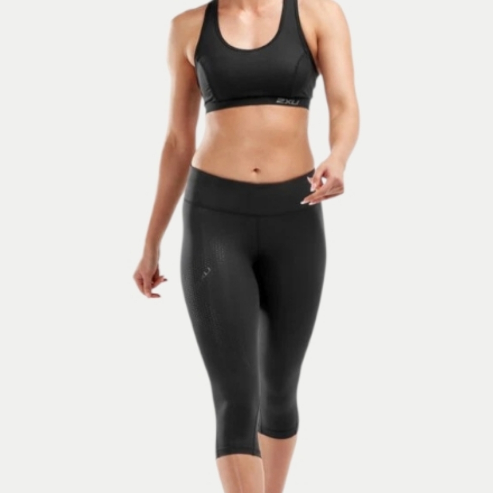 2XU 🛍Buy2Get1 FREE🛍 MIX&MATCH  COMPRESSION MID-RISE 3/4 TIGHT  BLK/DBK